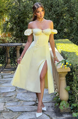Courtney Midi Dress - Lemon Dress Babyboo Fashion Premium Exclusive Design