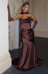 Kensington Maxi Dress - Plum Brown Dress Babyboo Fashion Premium Exclusive Design