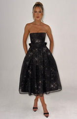 Marissa Midi Dress - Black Sparkle Dress Babyboo Fashion Premium Exclusive Design