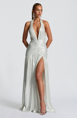 Melania Maxi Dress - Silver Dress Babyboo Fashion Premium Exclusive Design