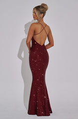 Meridith Maxi Dress - Wine Dress Babyboo Fashion Premium Exclusive Design