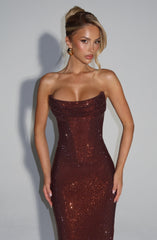 Mirabella Maxi Dress - Plum Brown Dress Babyboo Fashion Premium Exclusive Design