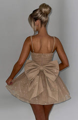 Polly Mini Dress - Gold Sparkle Dress Babyboo Fashion Premium Exclusive Design