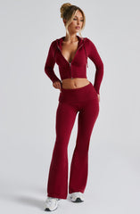 Portia Knit Hoodie - Red Tops Babyboo Fashion Premium Exclusive Design