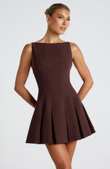 Rory Mini Dress - Plum Brown Dress Babyboo Fashion Premium Exclusive Design