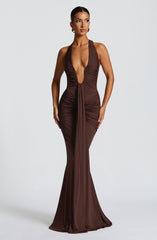 Rosetta Maxi Dress - Plum Brown Dress Babyboo Fashion Premium Exclusive Design
