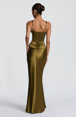 Rowan Corset - Deep Olive Tops Babyboo Fashion Premium Exclusive Design
