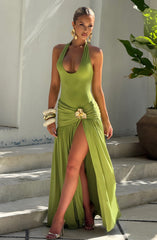 Saira Maxi Skirt - Olive Skirt Babyboo Fashion Premium Exclusive Design