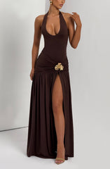 Saira Maxi Skirt - Plum Brown Skirt Babyboo Fashion Premium Exclusive Design
