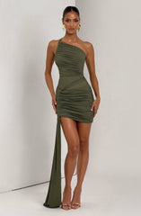 Shazia Mini Dress - Khaki Dress Babyboo Fashion Premium Exclusive Design