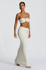 Sola Maxi Skirt - Ivory Skirt Babyboo Fashion Premium Exclusive Design