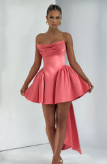 Trinity Mini Dress - Coral Pink Dress Babyboo Fashion Premium Exclusive Design