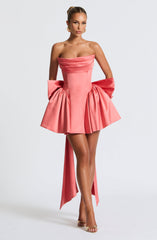 Trinity Mini Dress - Coral Pink Dress XS Babyboo Fashion Premium Exclusive Design