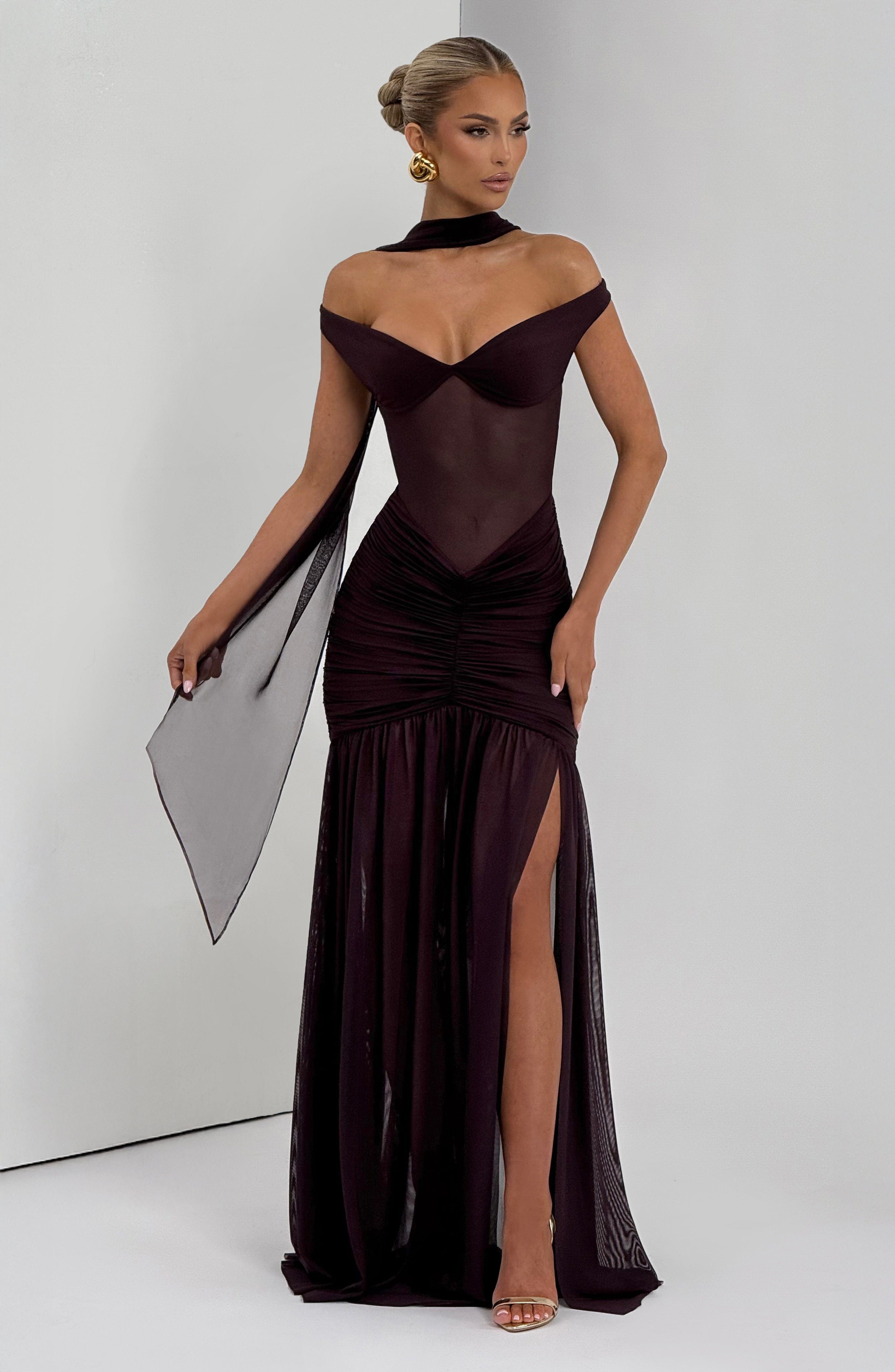 Alaia Maxi Dress - Plum Dress Babyboo Fashion Premium Exclusive Design