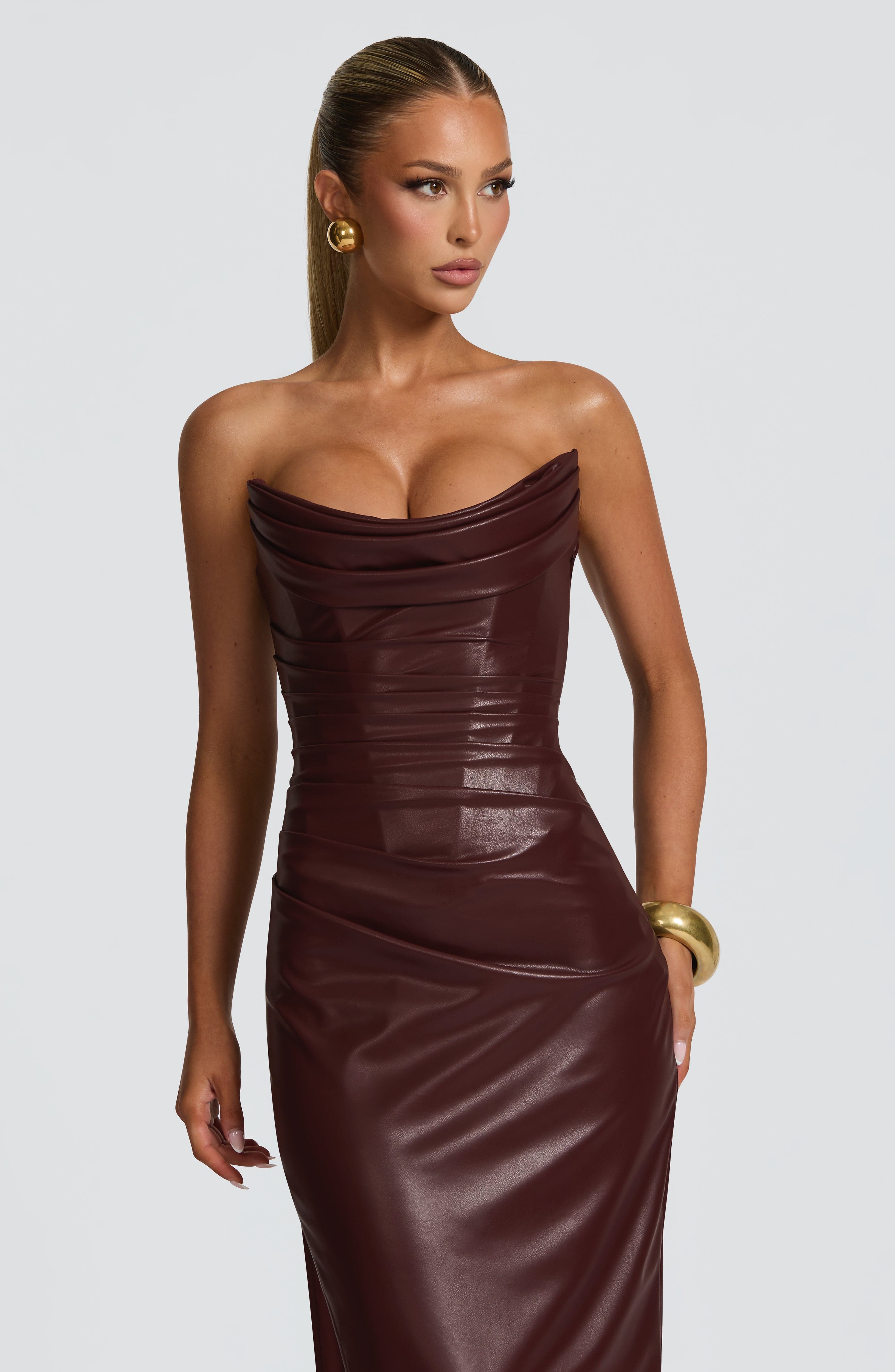 Alba Maxi Dress - Burgundy Dress Babyboo Fashion Premium Exclusive Design