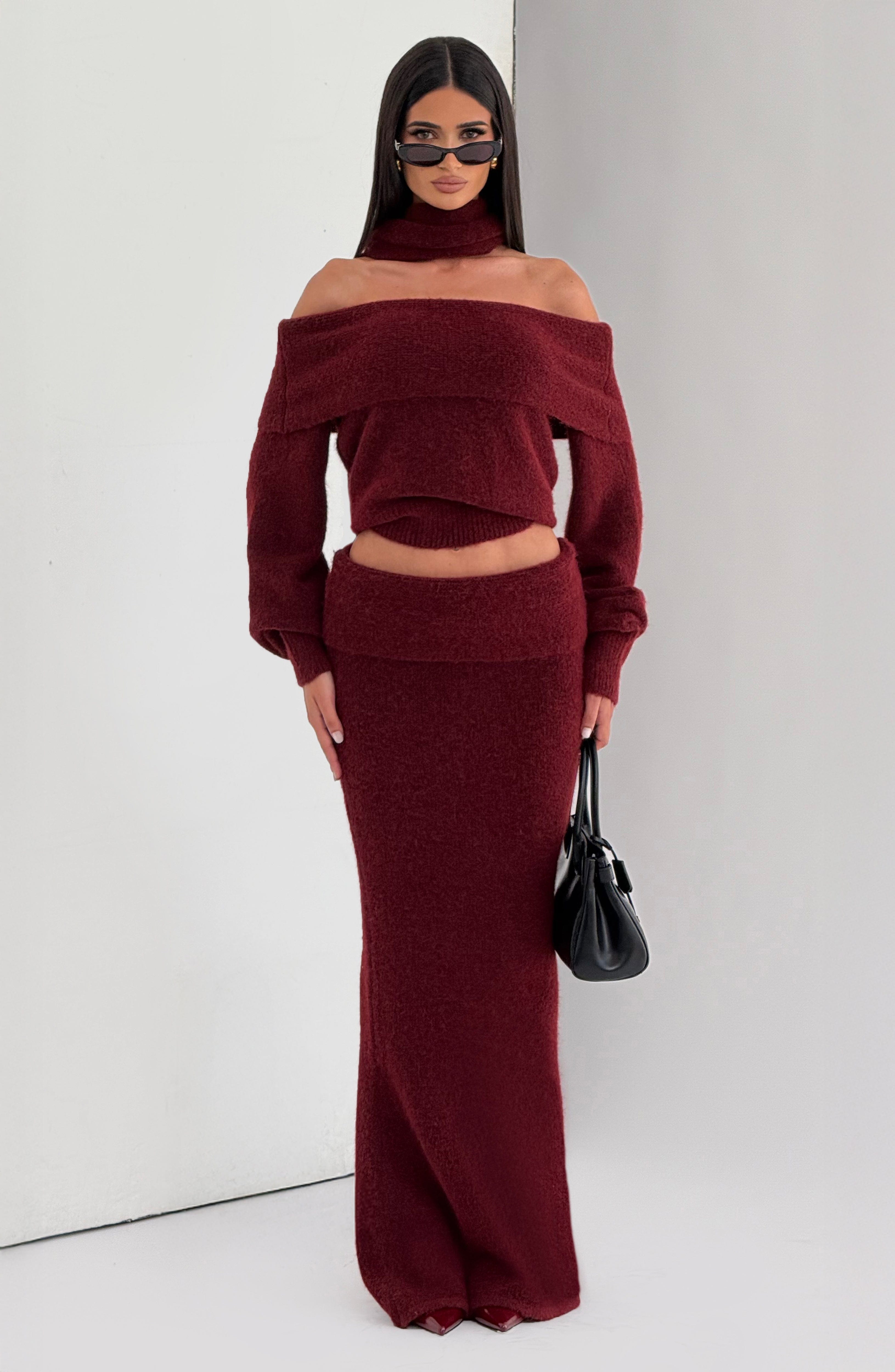Andie Top - Burgundy Tops Babyboo Fashion Premium Exclusive Design