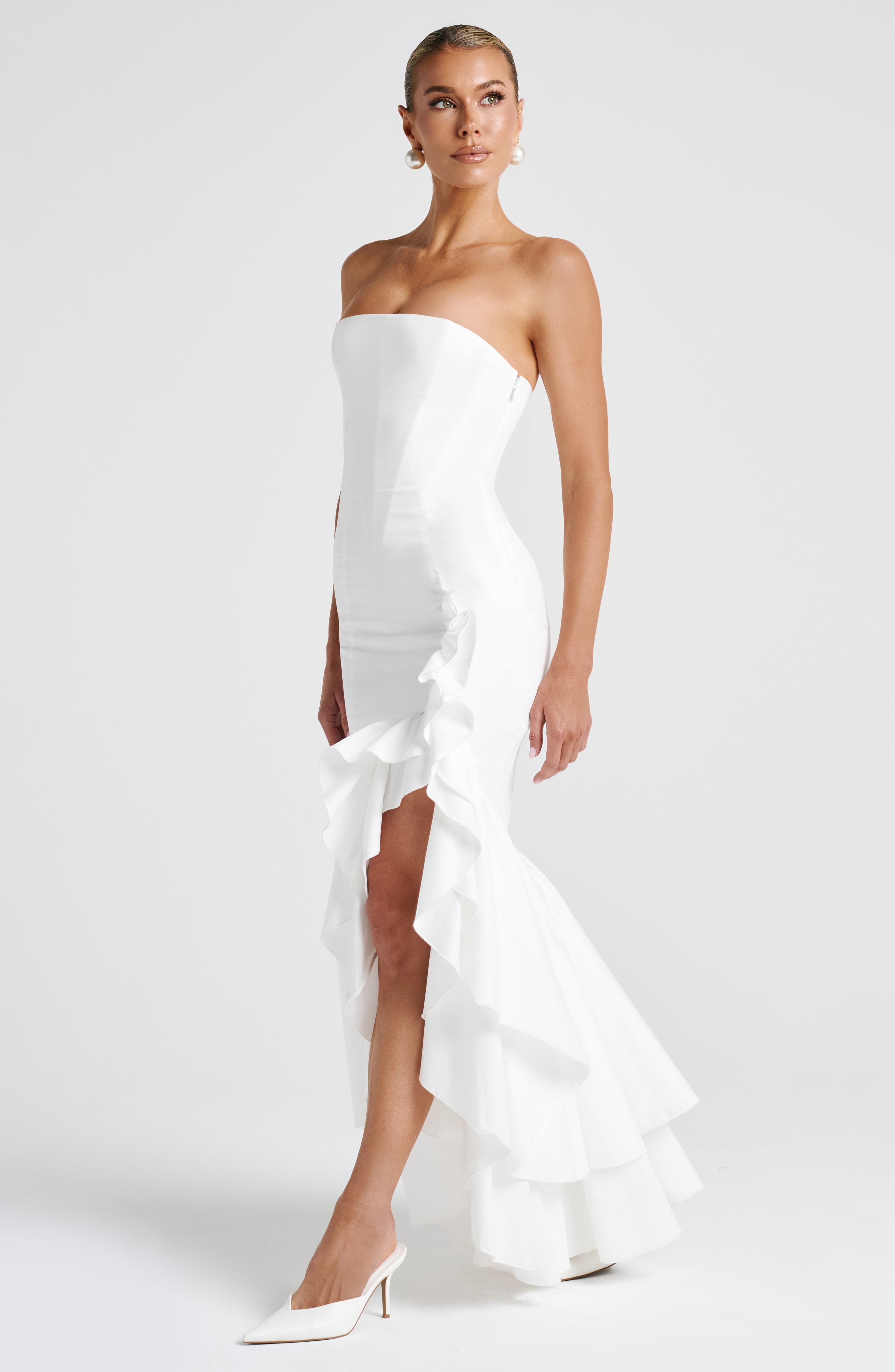 Angelina Maxi Dress - Ivory Dress Babyboo Fashion Premium Exclusive Design