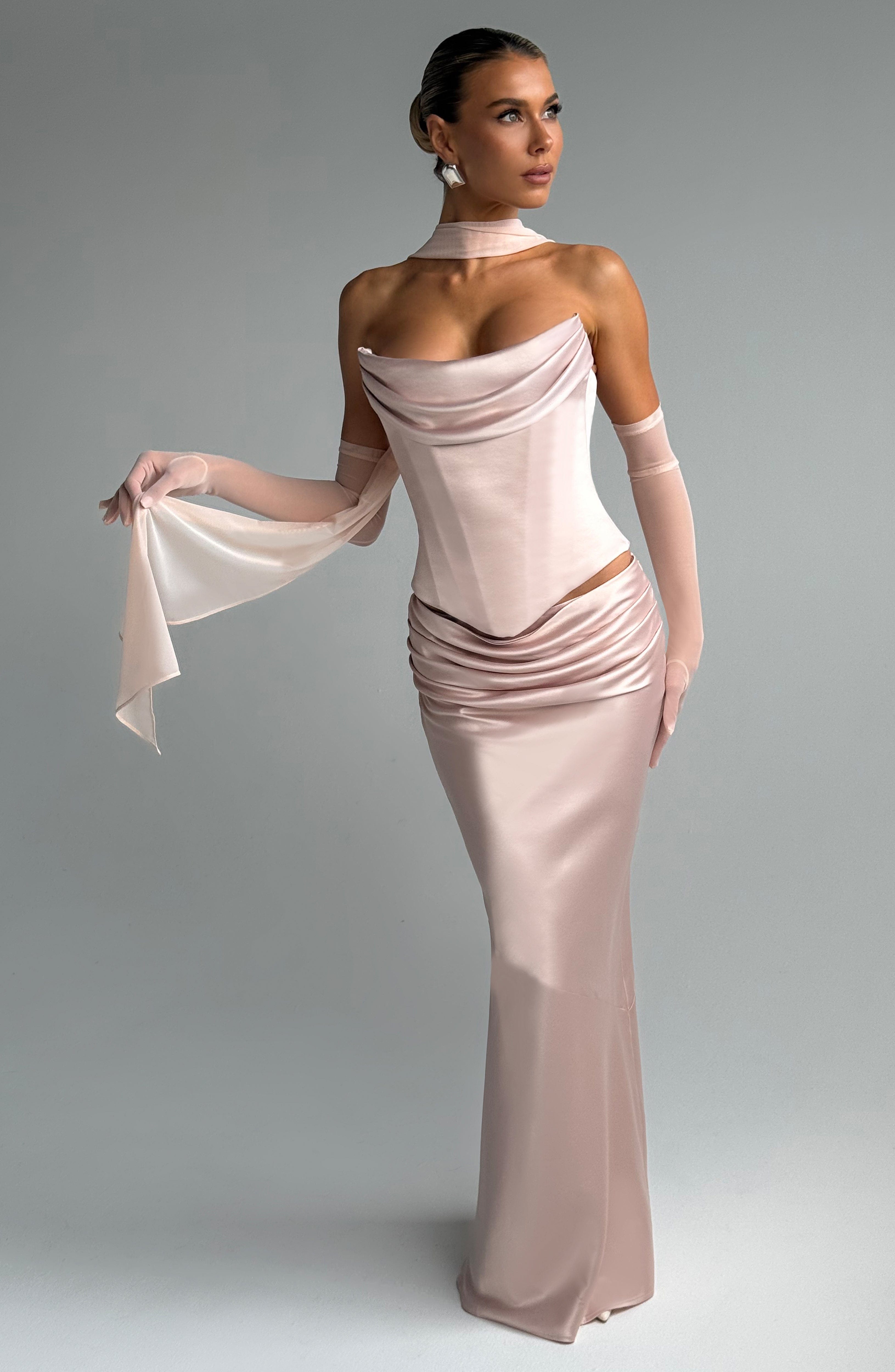 Bernadette Maxi Skirt - Soft Peach Skirt Babyboo Fashion Premium Exclusive Design