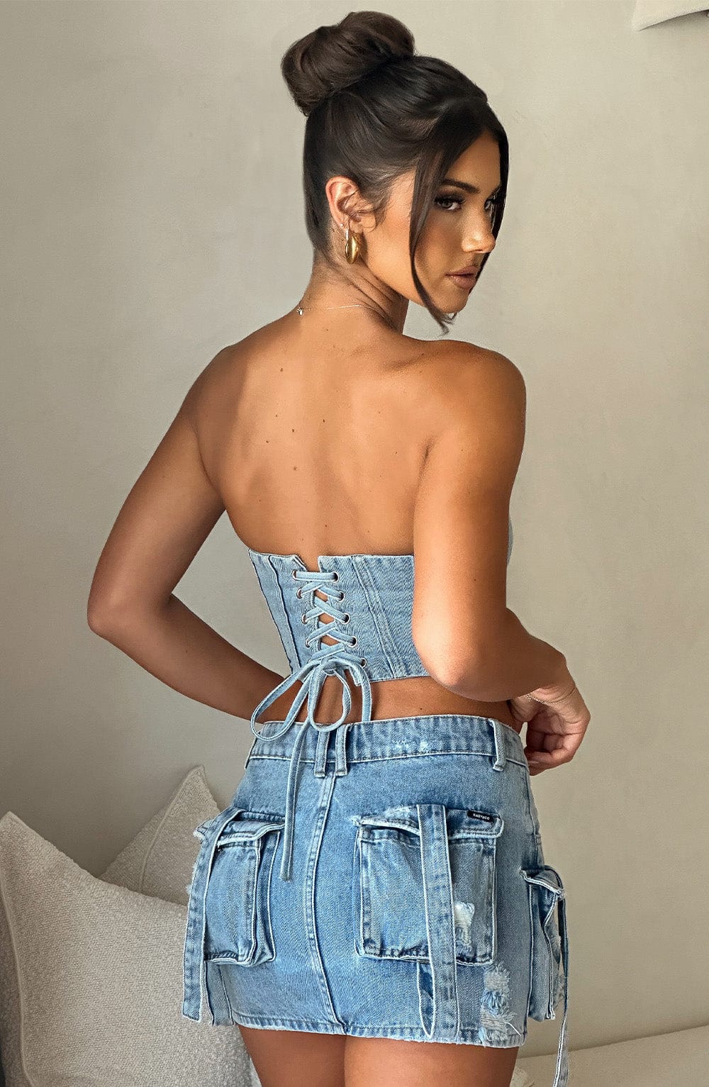 Billie Mini Skirt - Blue Wash Skirt Babyboo Fashion Premium Exclusive Design