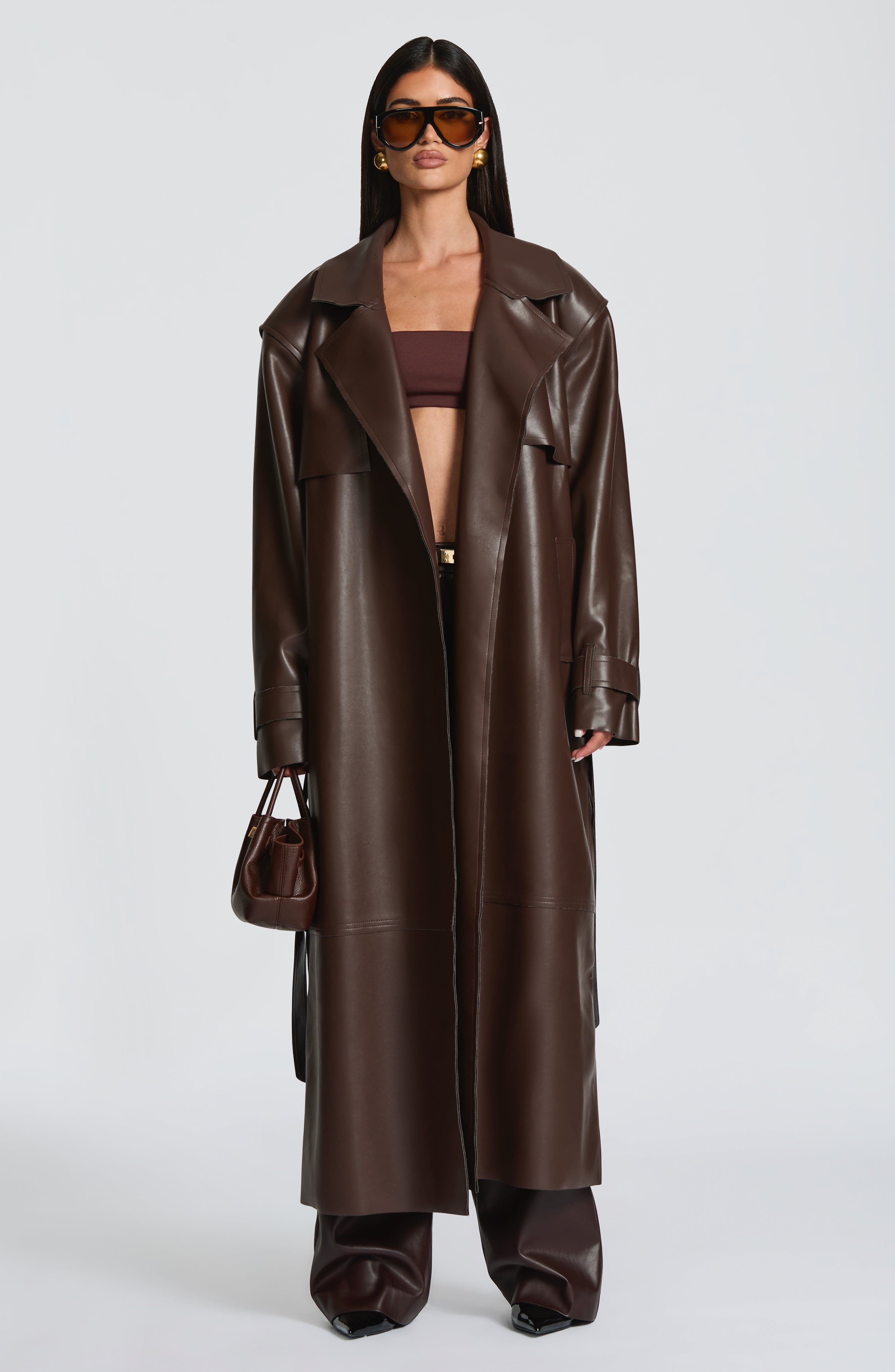 Bridget Trench Coat - Plum Brown Jacket Babyboo Fashion Premium Exclusive Design