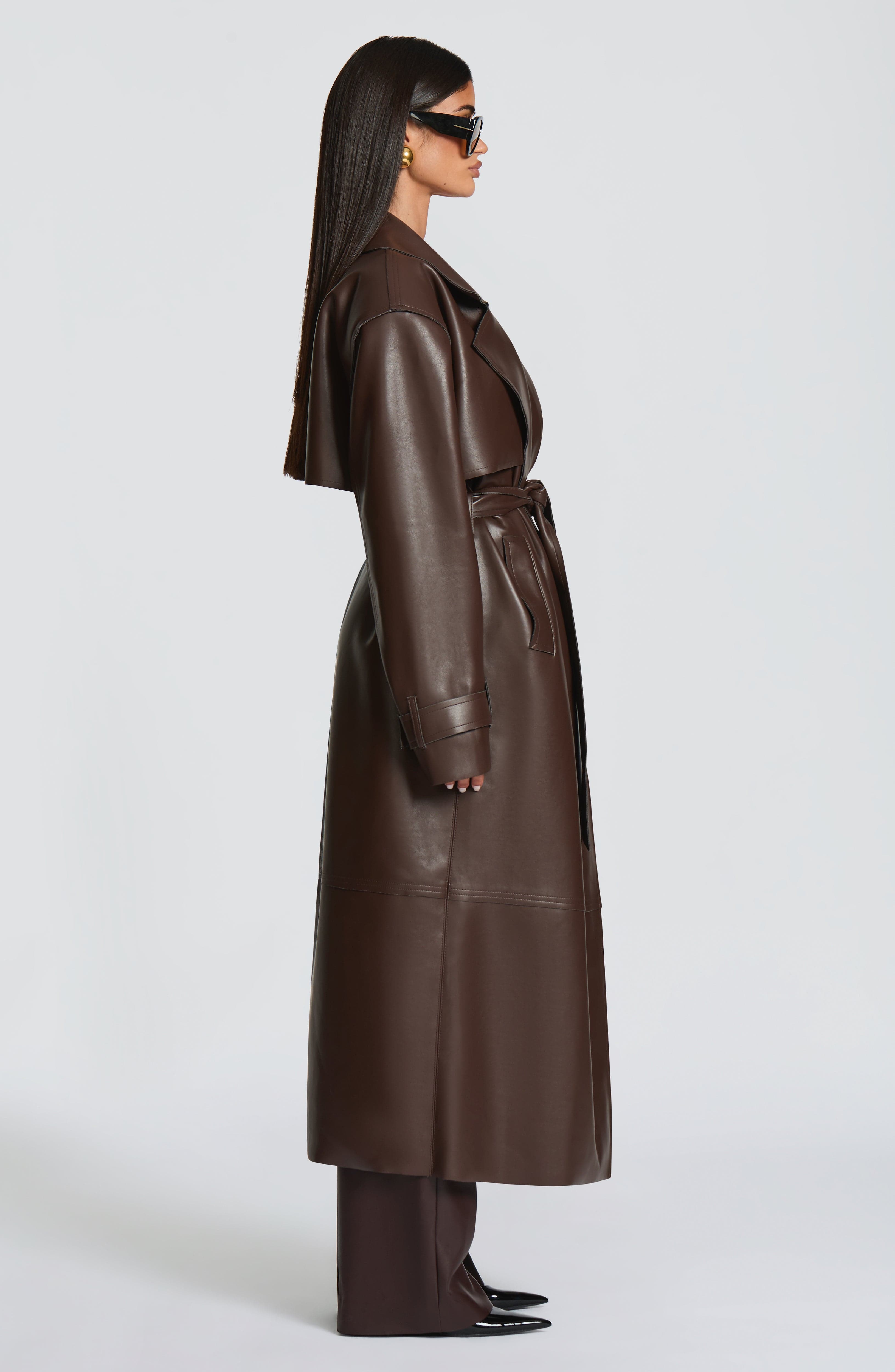Bridget Trench Coat - Plum Brown Jacket Babyboo Fashion Premium Exclusive Design