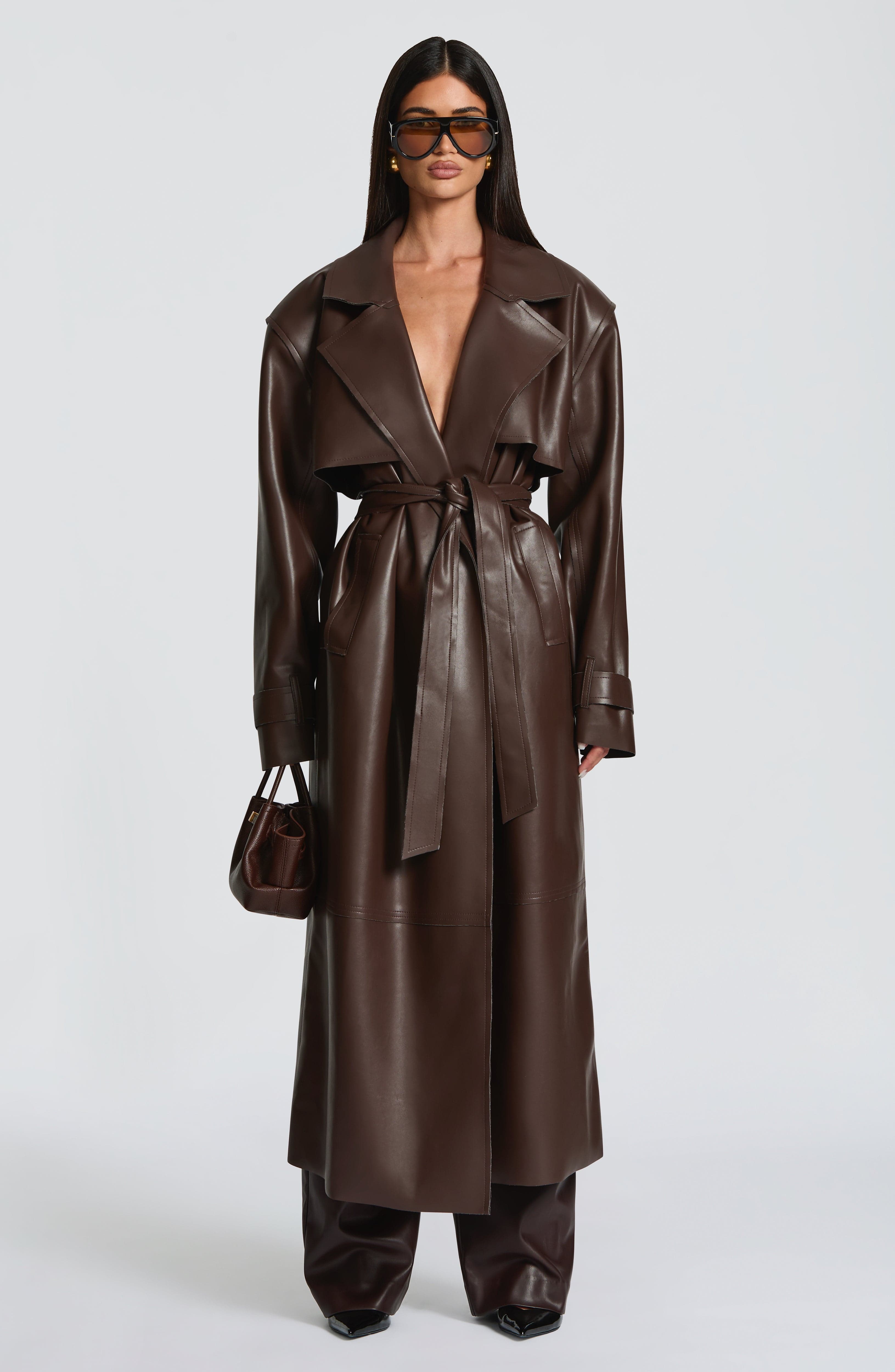 Bridget Trench Coat - Plum Brown Jacket XS Babyboo Fashion Premium Exclusive Design