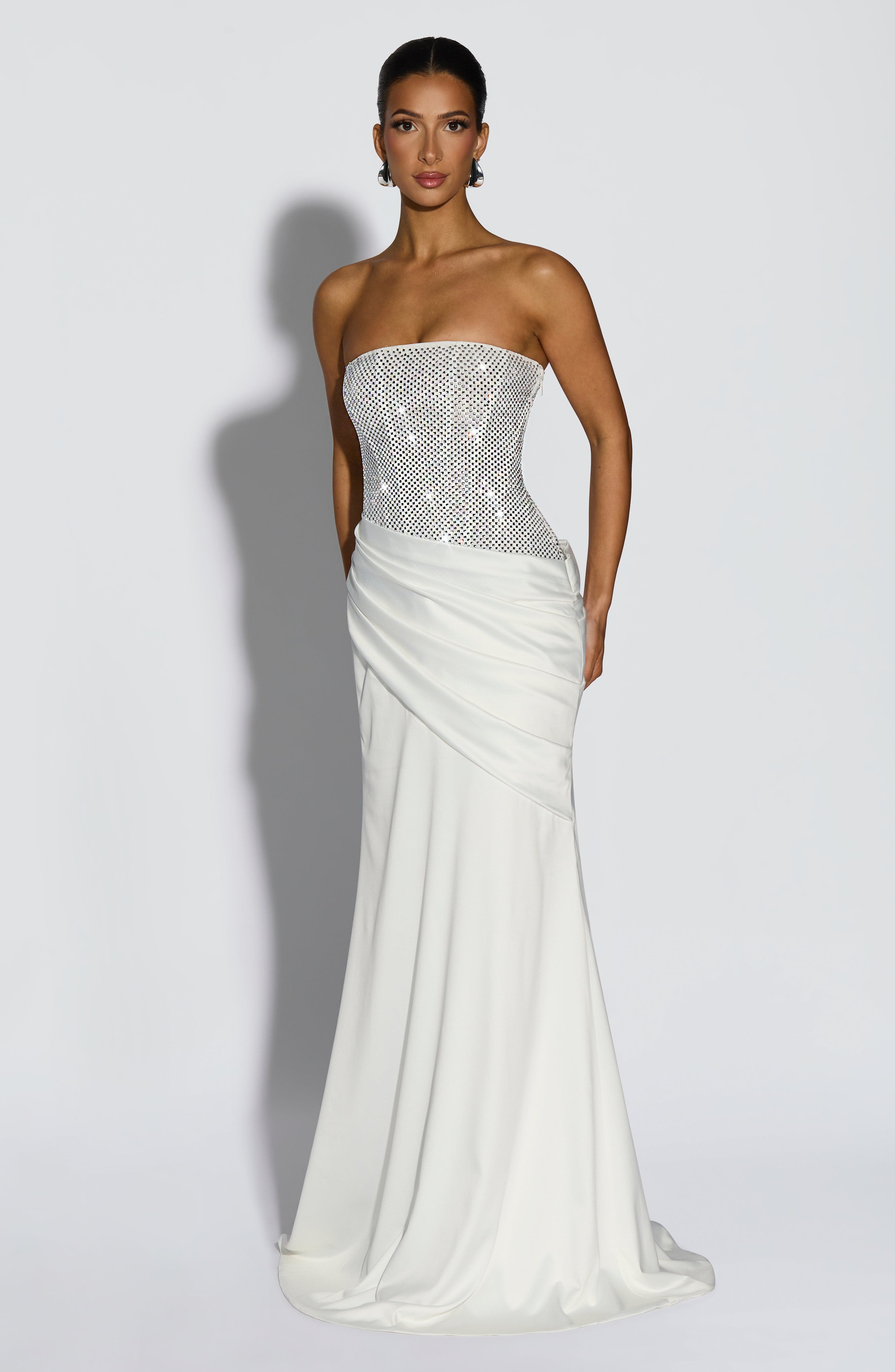 Celestia Maxi Dress - Ivory Dress Babyboo Fashion Premium Exclusive Design