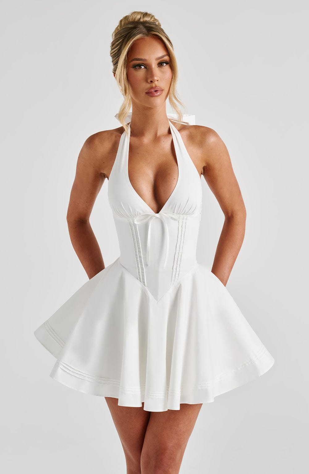 Doris Mini Dress - Ivory Dress XS Babyboo Fashion Premium Exclusive Design