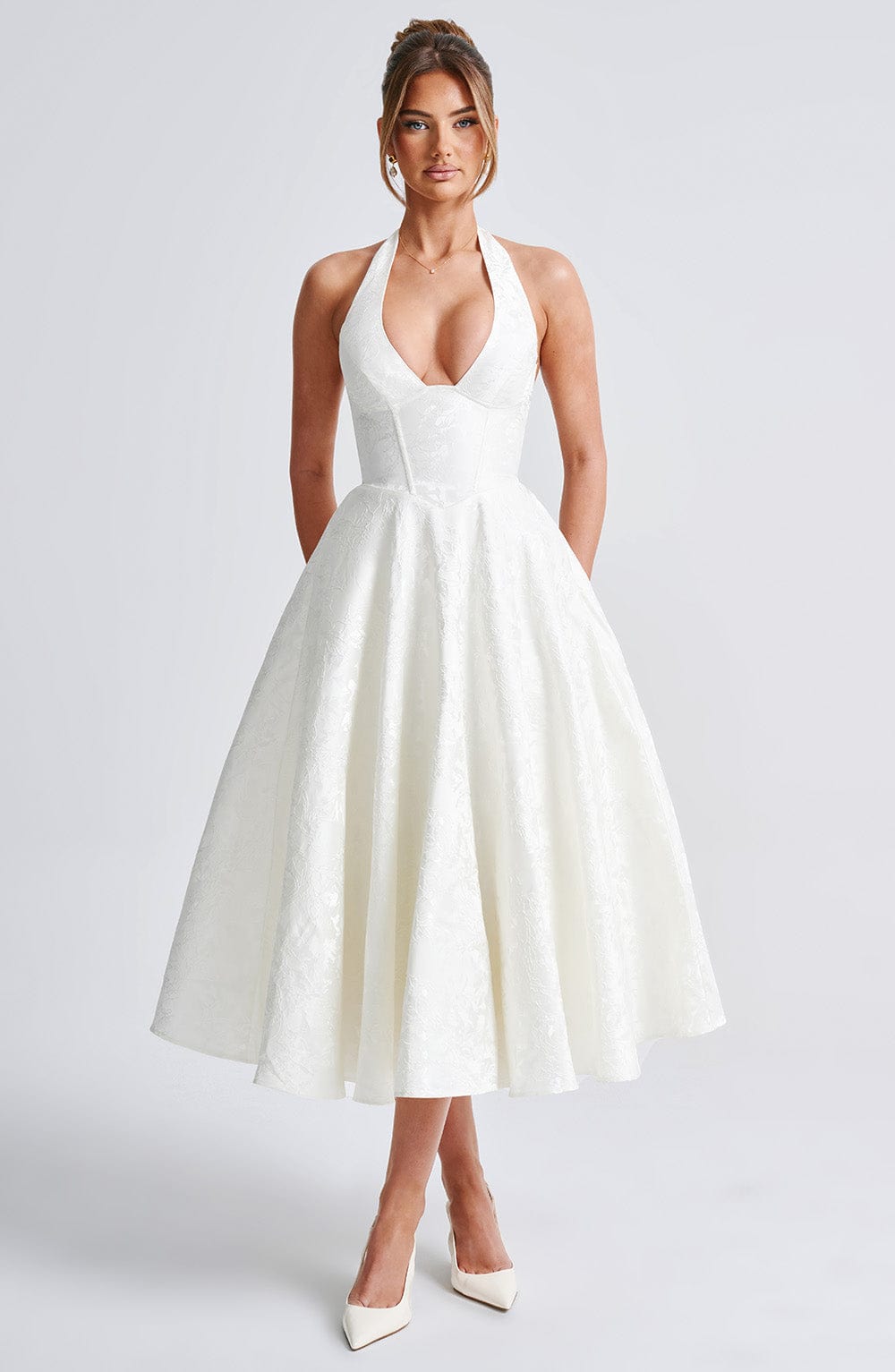 Effie Midi Dress - Ivory Dress Babyboo Fashion Premium Exclusive Design