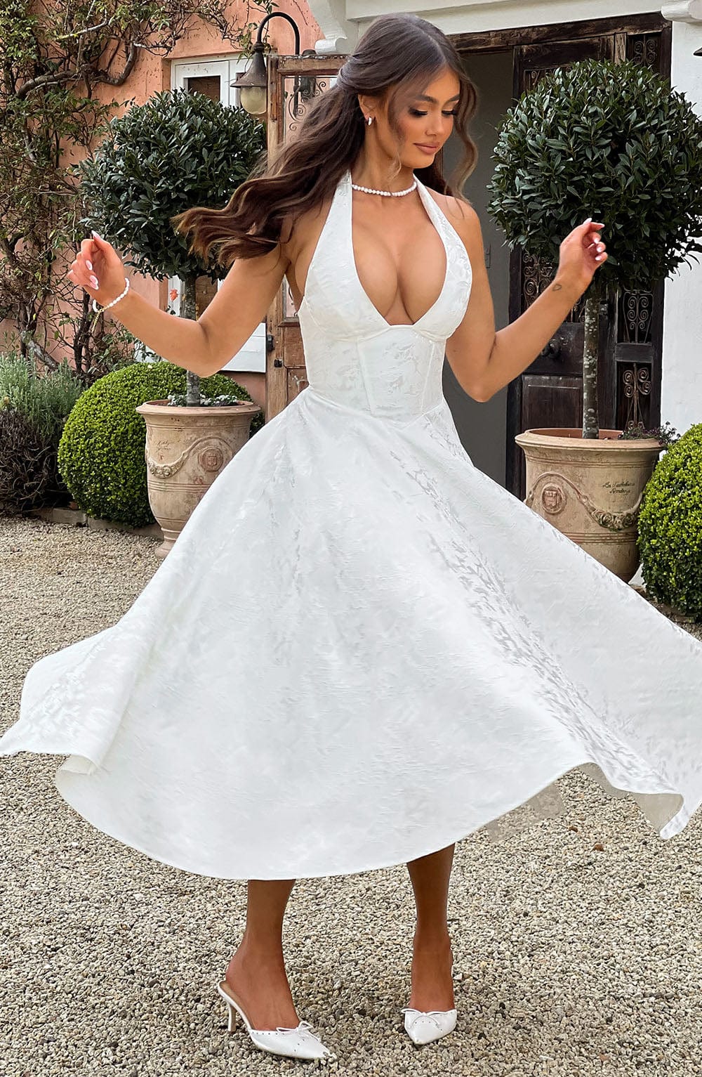 Effie Midi Dress - Ivory Dress Babyboo Fashion Premium Exclusive Design