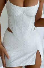 Erika Mini Skirt - Ivory Skirt Babyboo Fashion Premium Exclusive Design