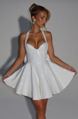 Georgette Mini Dress - Ivory Dress Babyboo Fashion Premium Exclusive Design