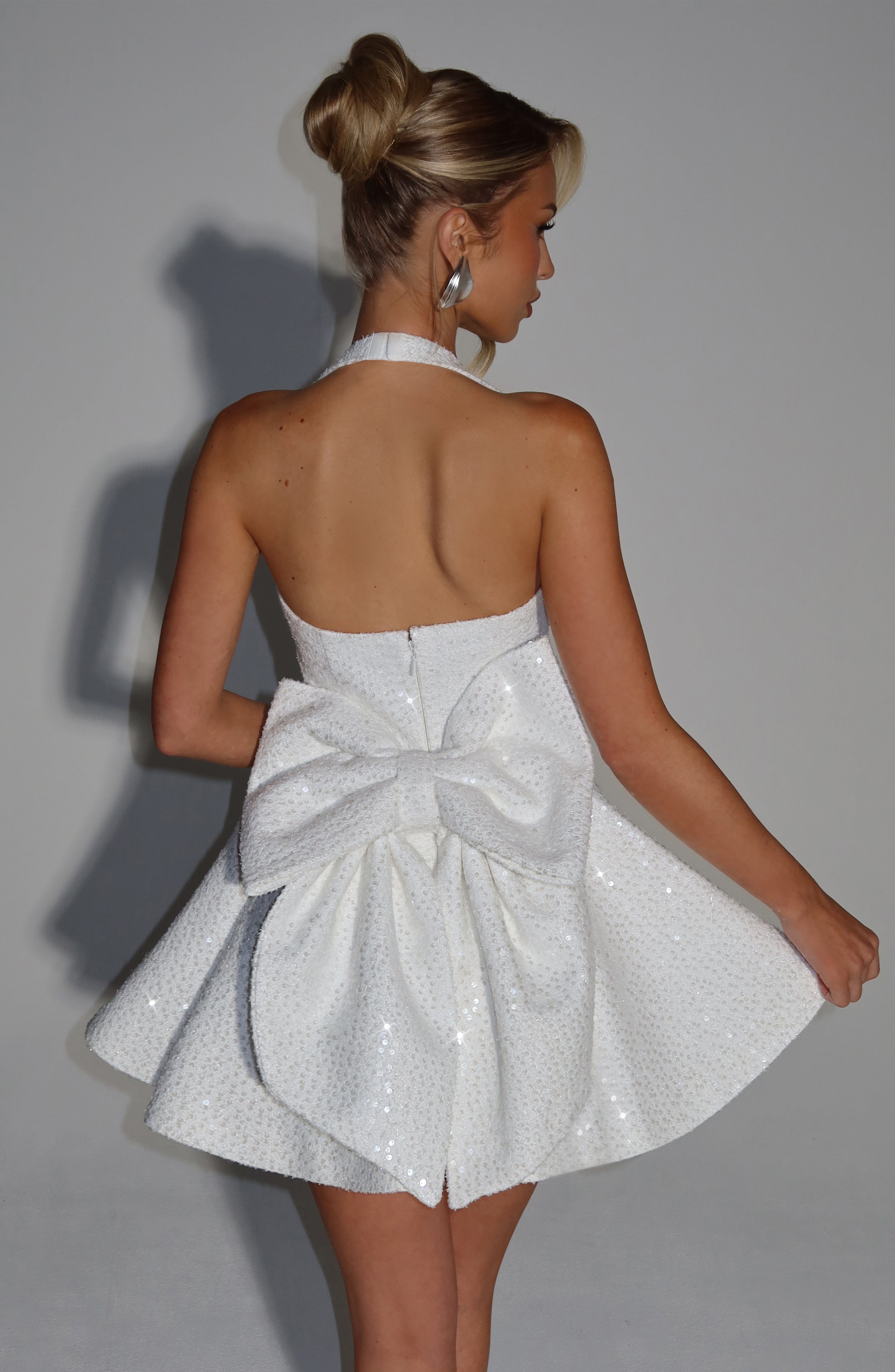 Georgette Mini Dress - Ivory Dress Babyboo Fashion Premium Exclusive Design
