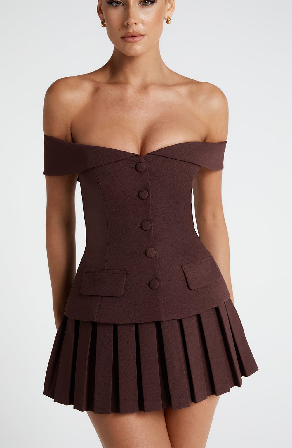 Gretchen Mini Skirt - Plum Brown Skirt Babyboo Fashion Premium Exclusive Design
