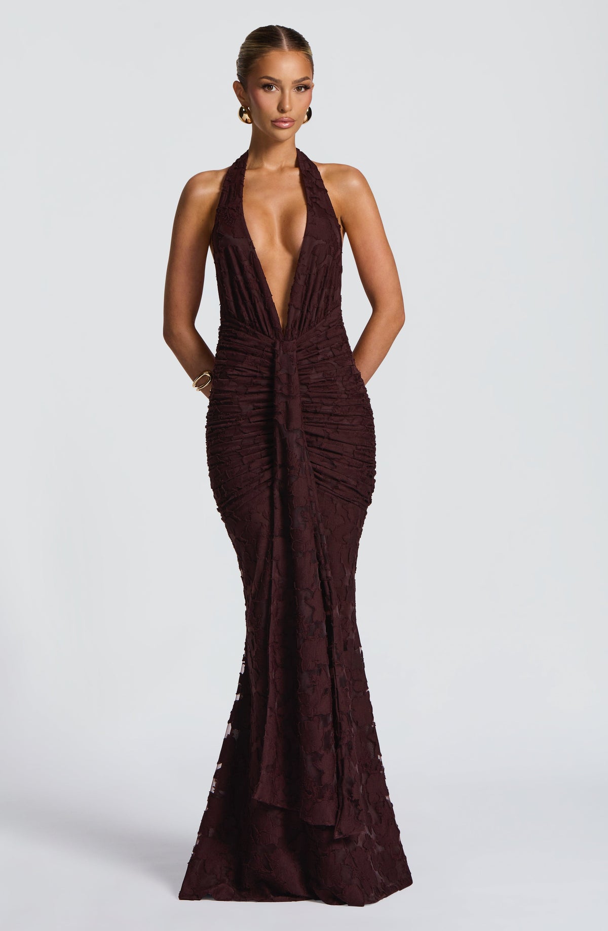 Guinevere Maxi Dress - Plum Brown Dress Babyboo Fashion Premium Exclusive Design