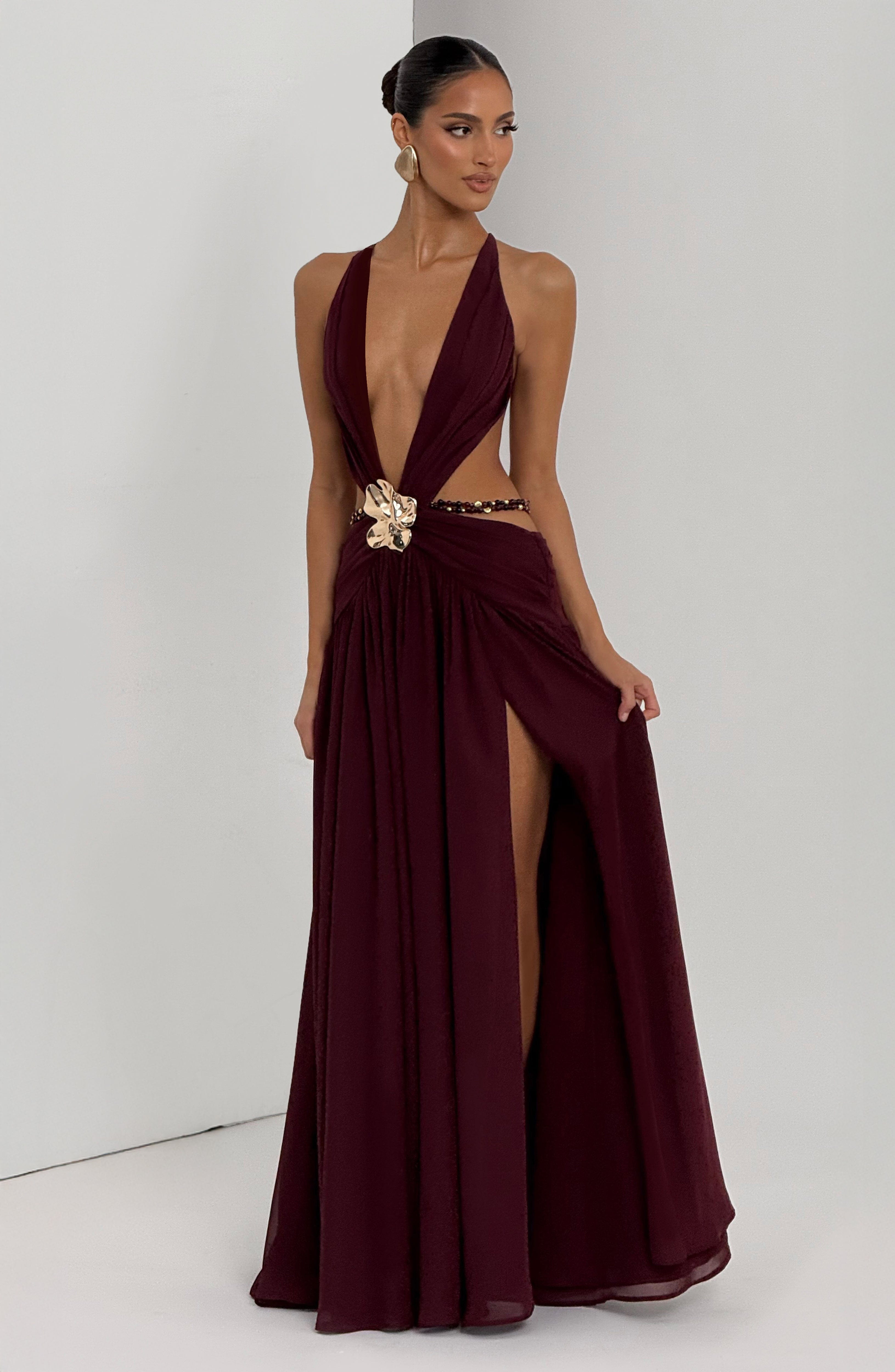 Indianna Maxi Dress - Cherry Lacquer Dress Babyboo Fashion Premium Exclusive Design