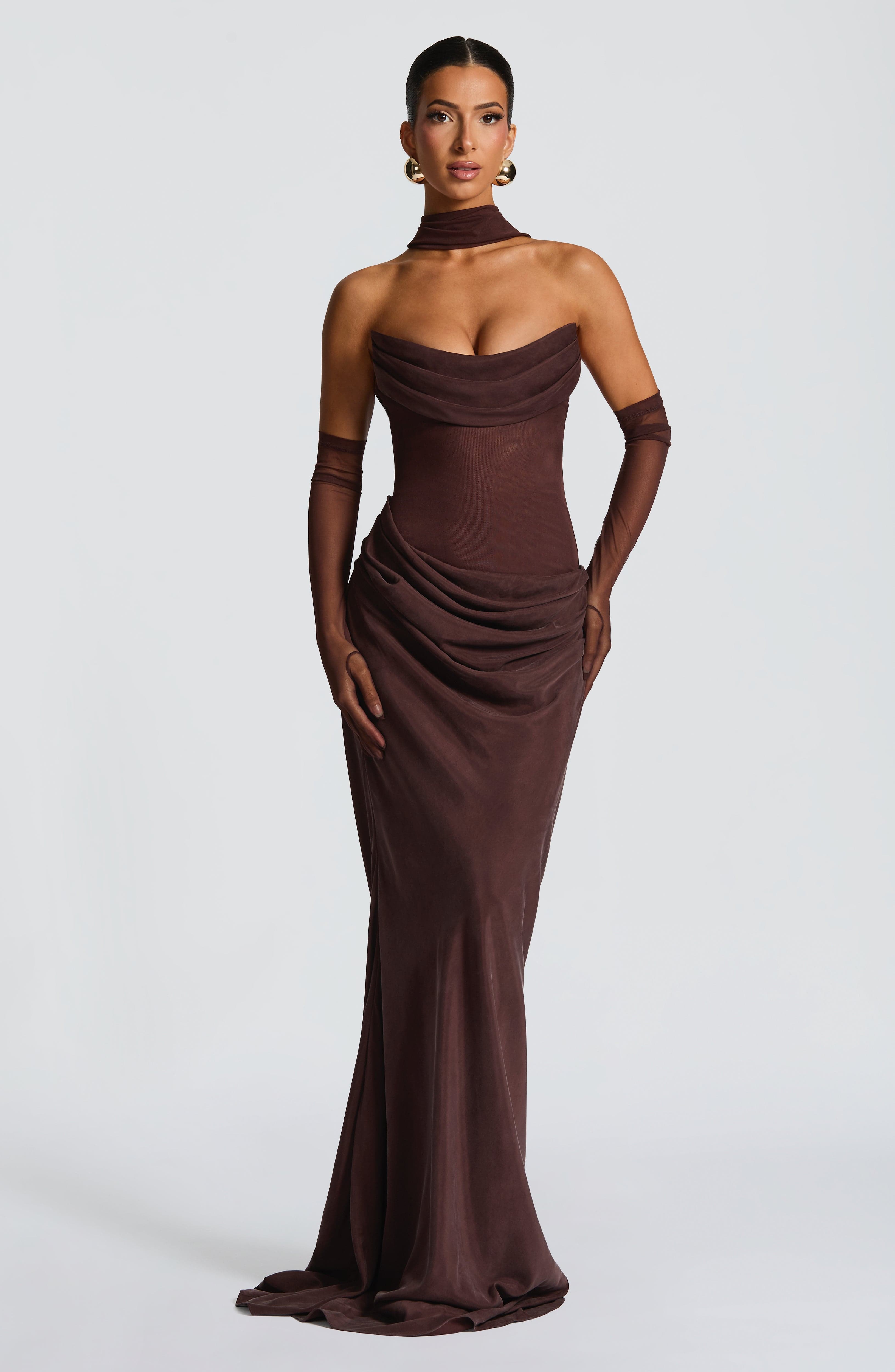 Liora Maxi Dress - Plum Brown Dress Babyboo Fashion Premium Exclusive Design