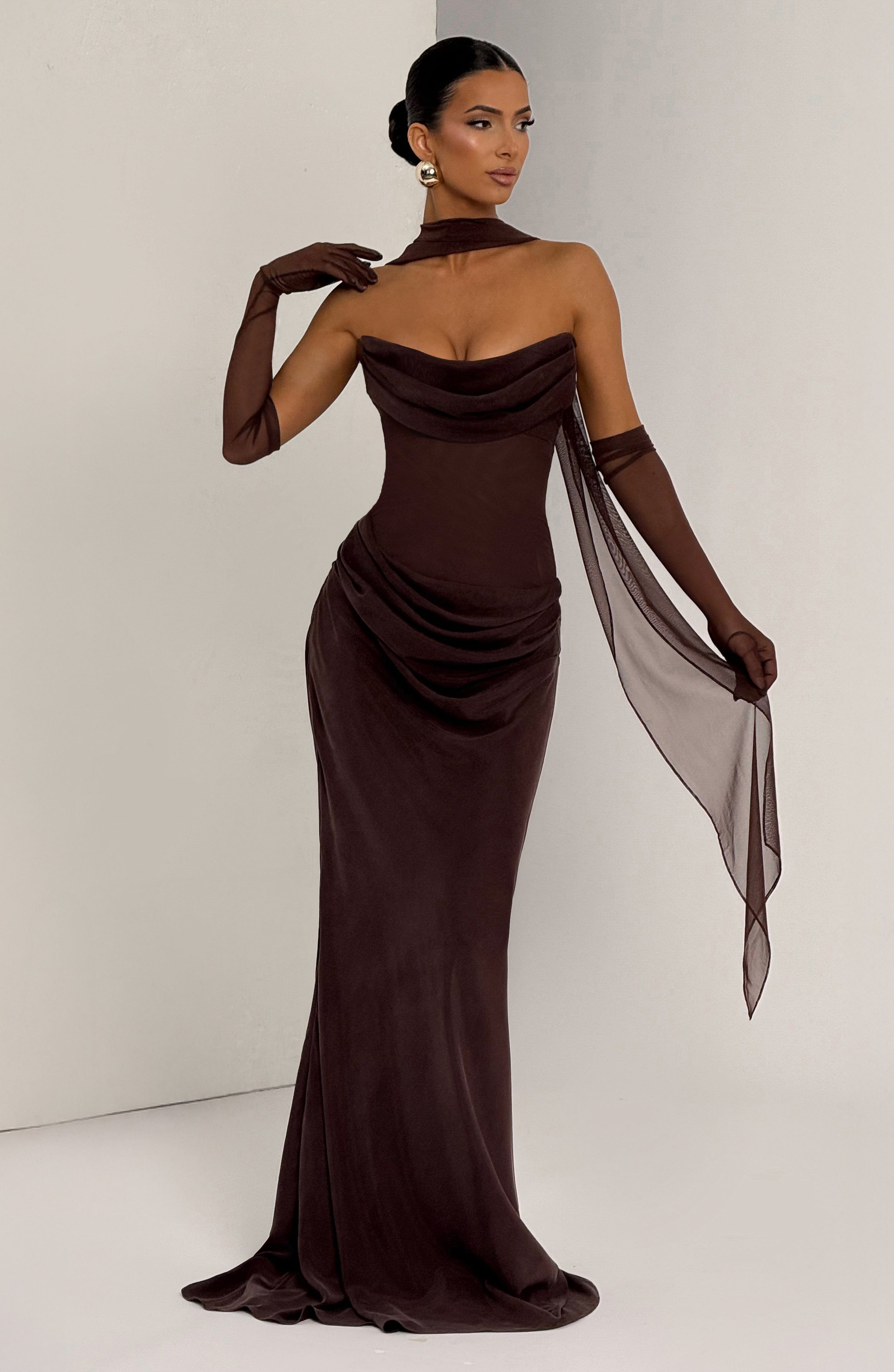 Liora Maxi Dress - Plum Brown Dress Babyboo Fashion Premium Exclusive Design