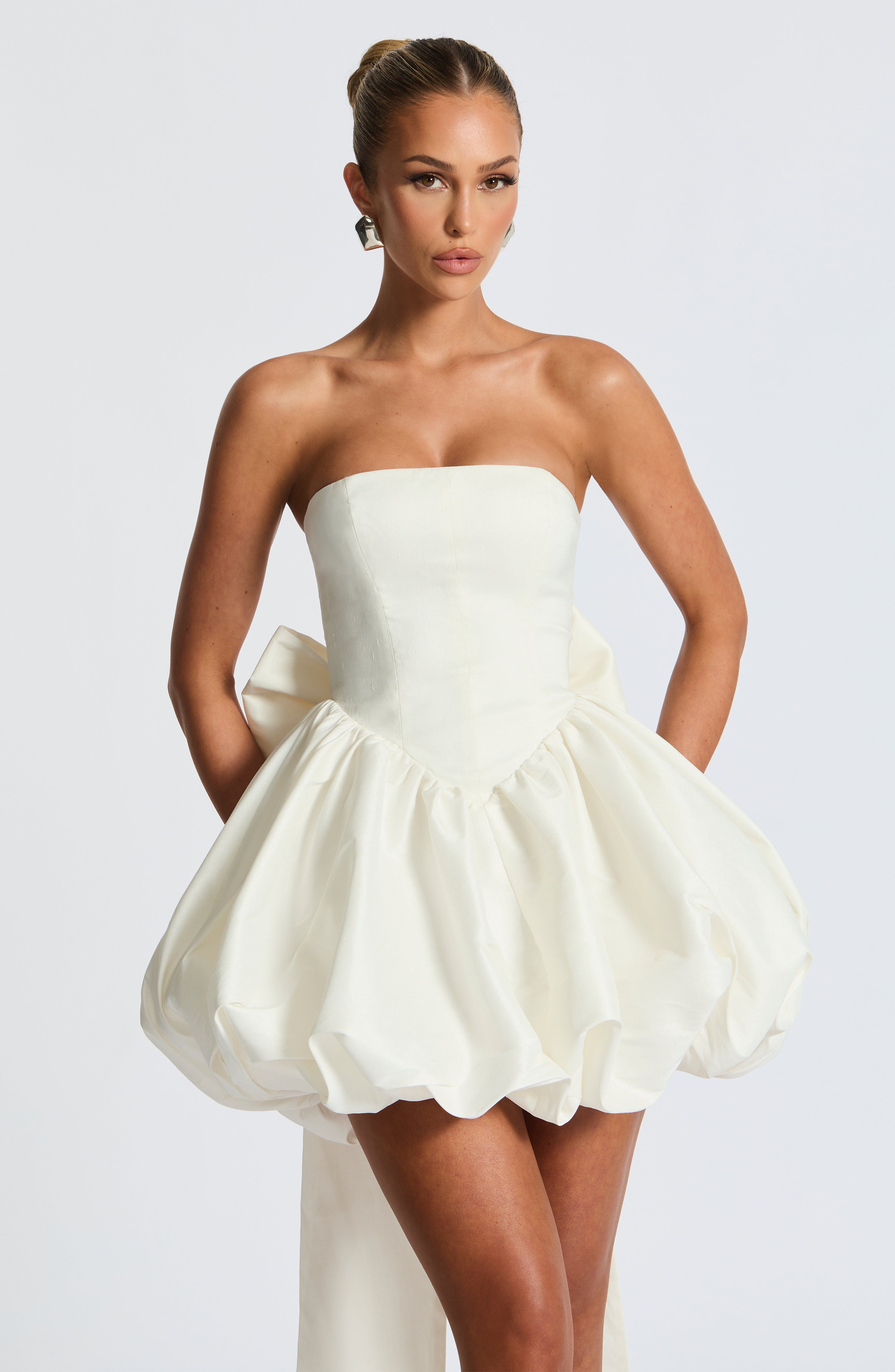 Lotus Mini Dress - Ivory Dress Babyboo Fashion Premium Exclusive Design