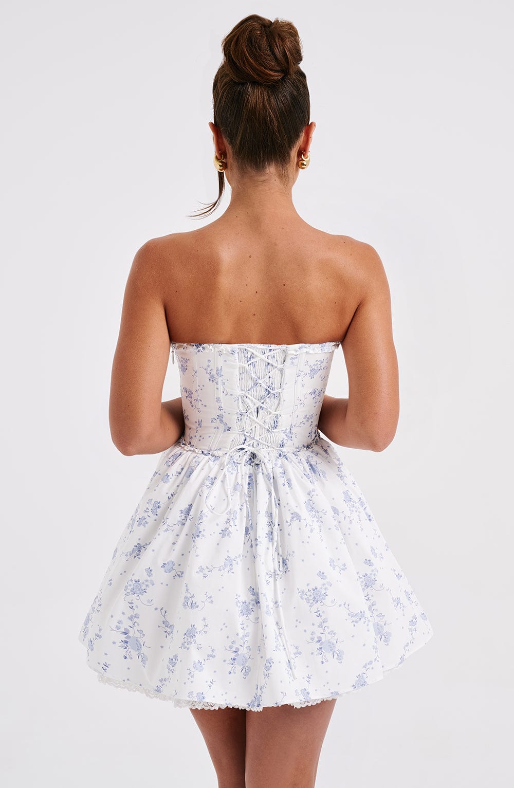 Maeve Mini Dress - Blue Ditsy Print Dress Babyboo Fashion Premium Exclusive Design
