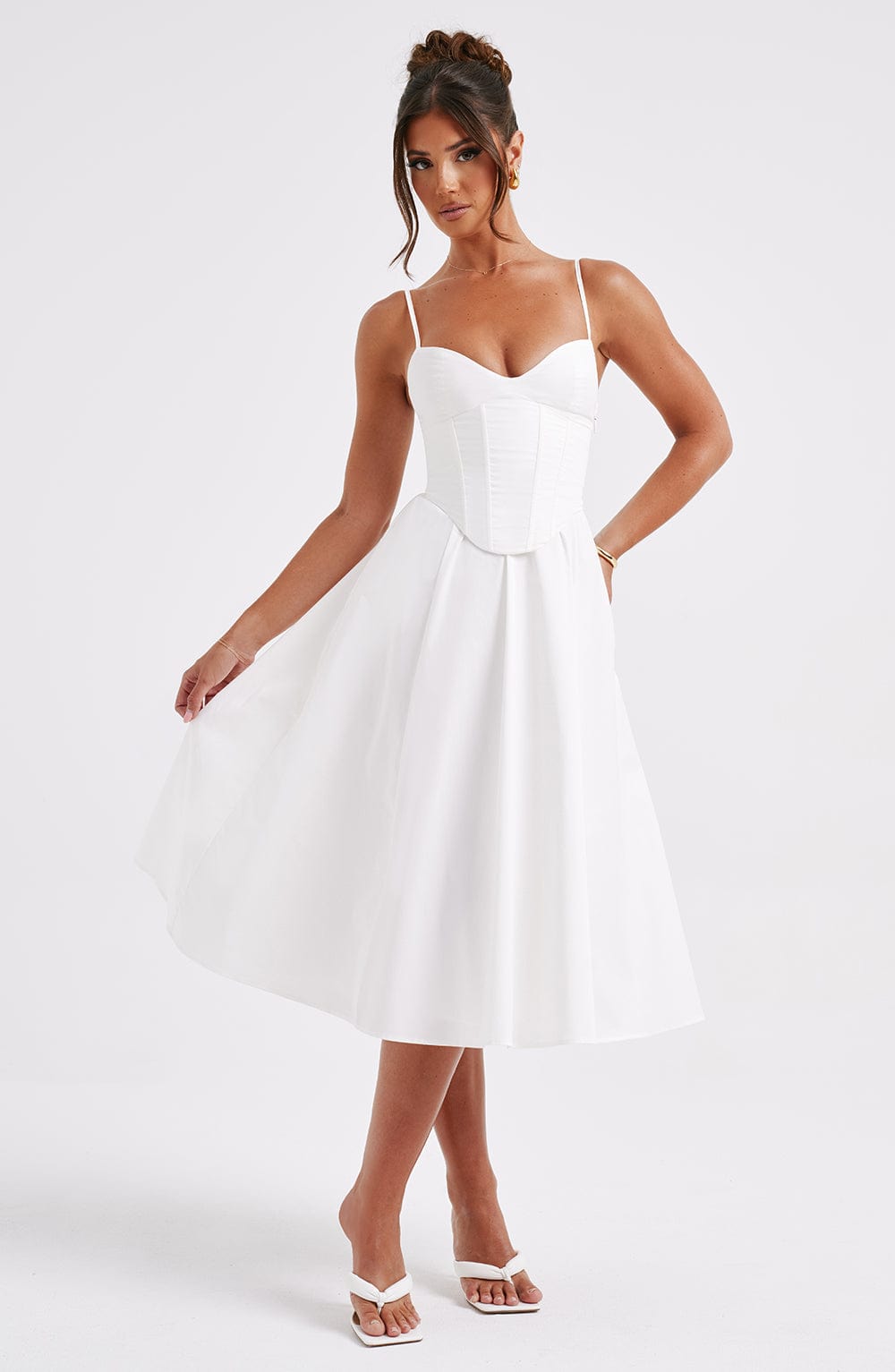 Mariella Midi Dress - Ivory Dress Babyboo Fashion Premium Exclusive Design
