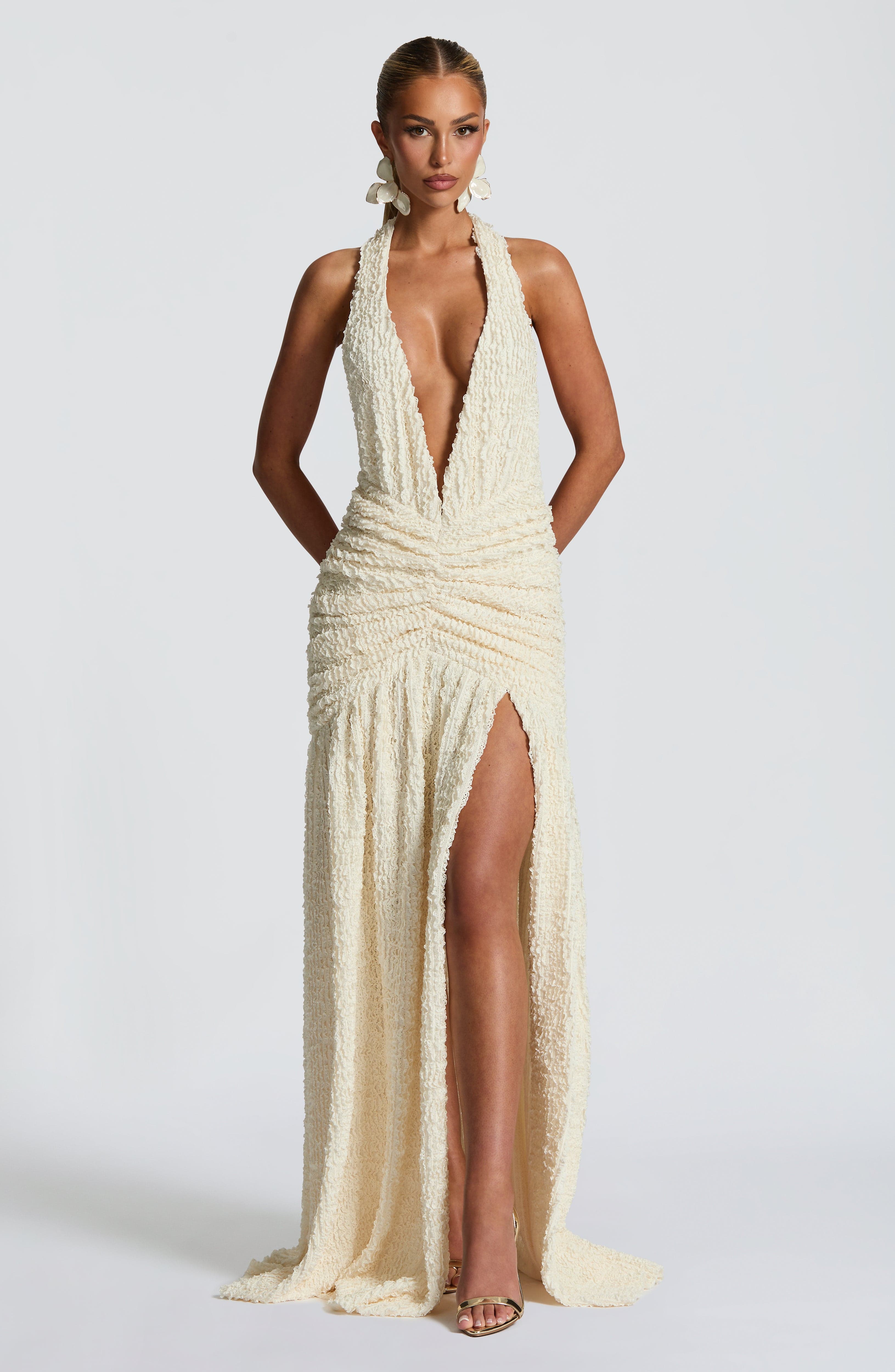 Minerva Maxi Dress - Ivory Dress Babyboo Fashion Premium Exclusive Design