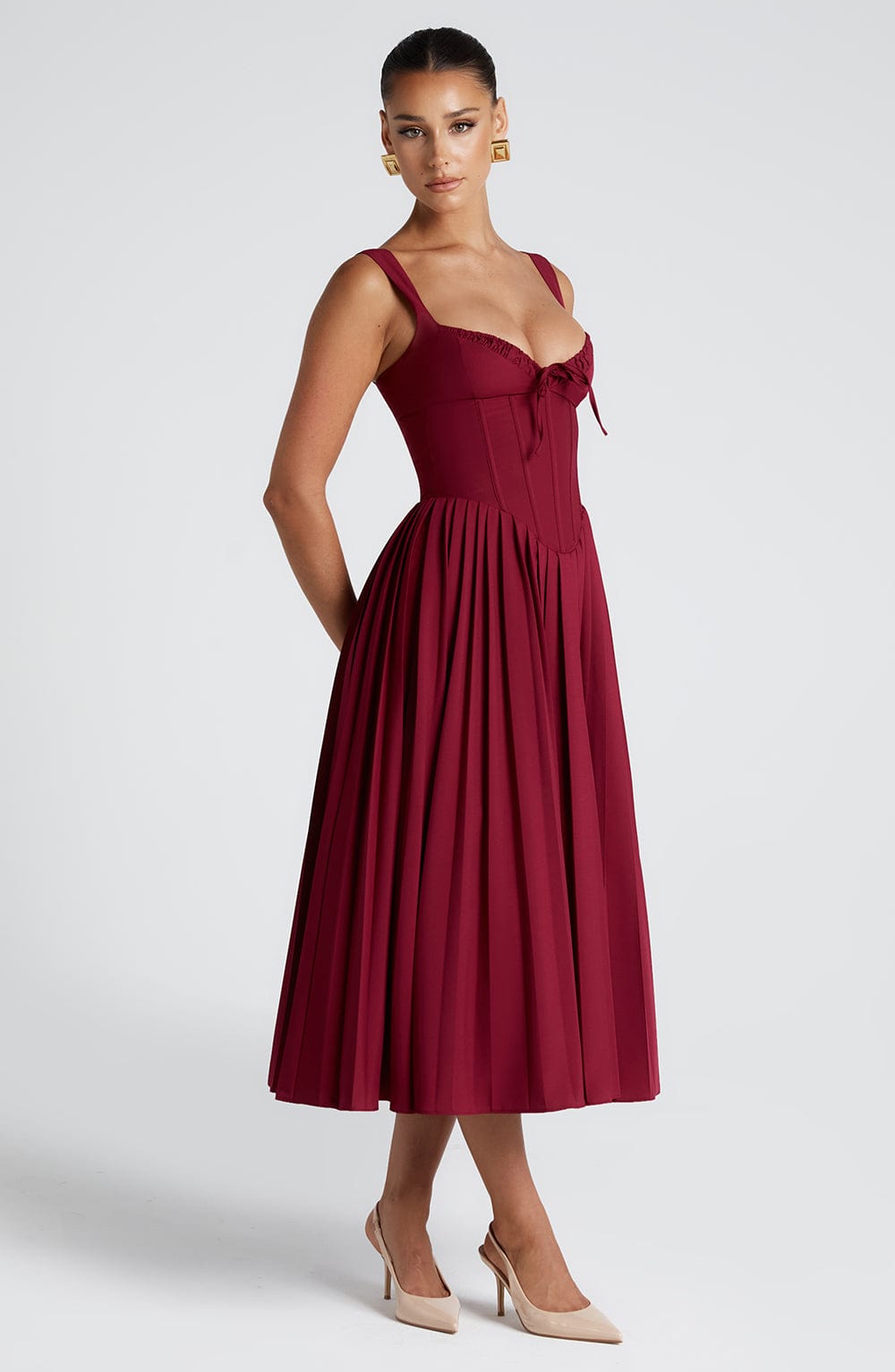 Natassia Midi Dress - Berry Dress Babyboo Fashion Premium Exclusive Design