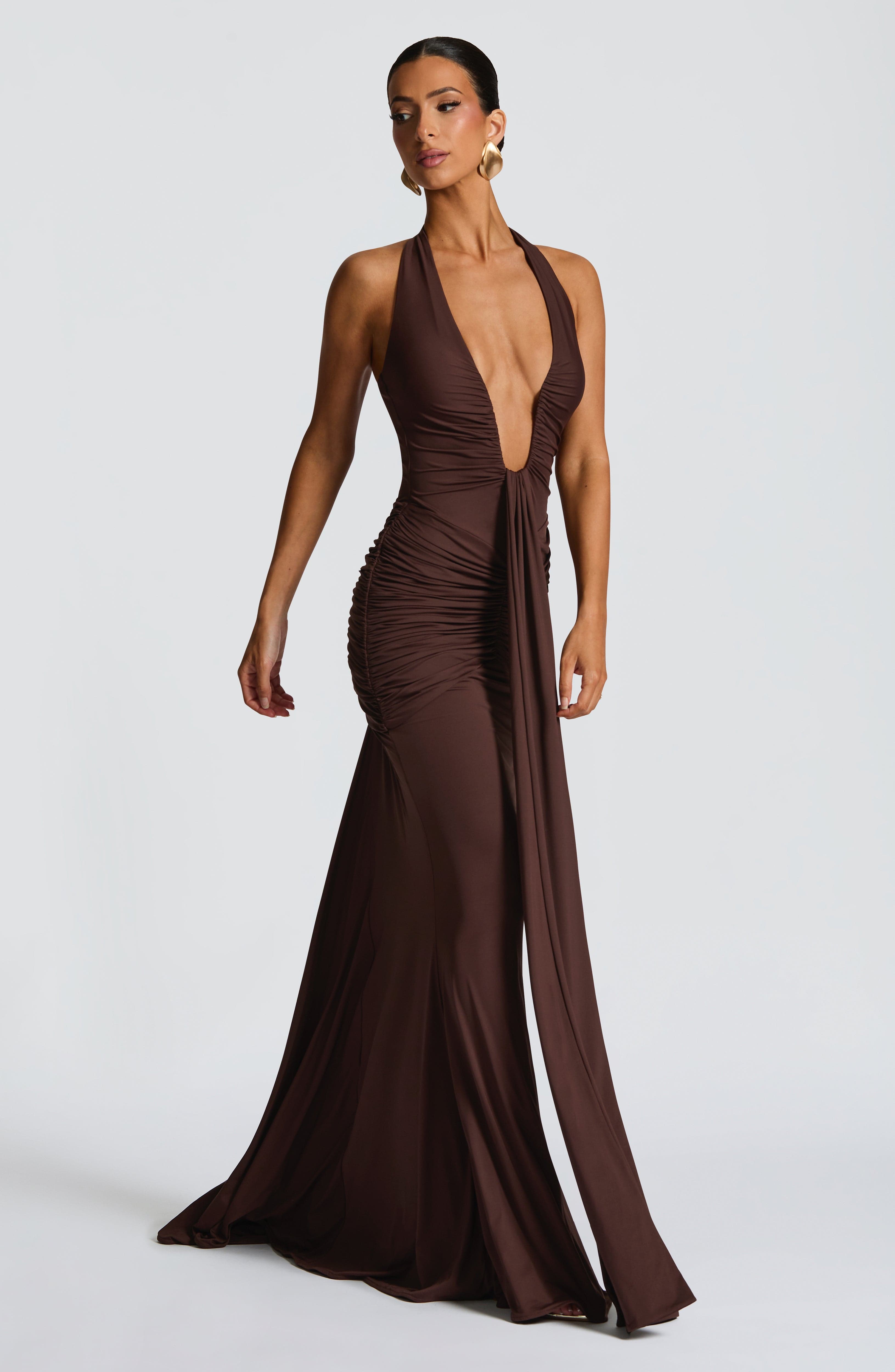 Rosetta Maxi Dress - Plum Brown Dress Babyboo Fashion Premium Exclusive Design