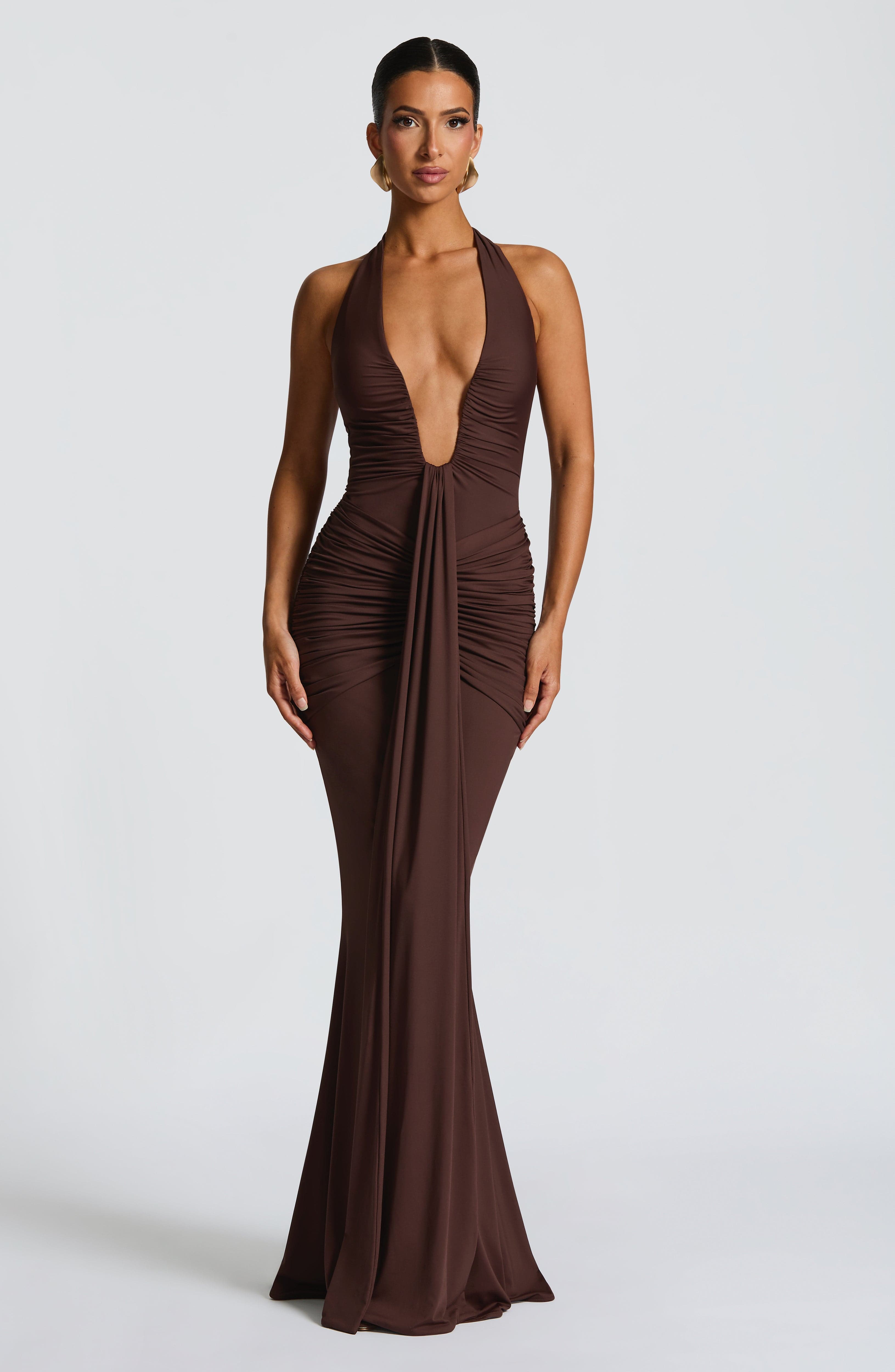 Rosetta Maxi Dress - Plum Brown Dress Babyboo Fashion Premium Exclusive Design