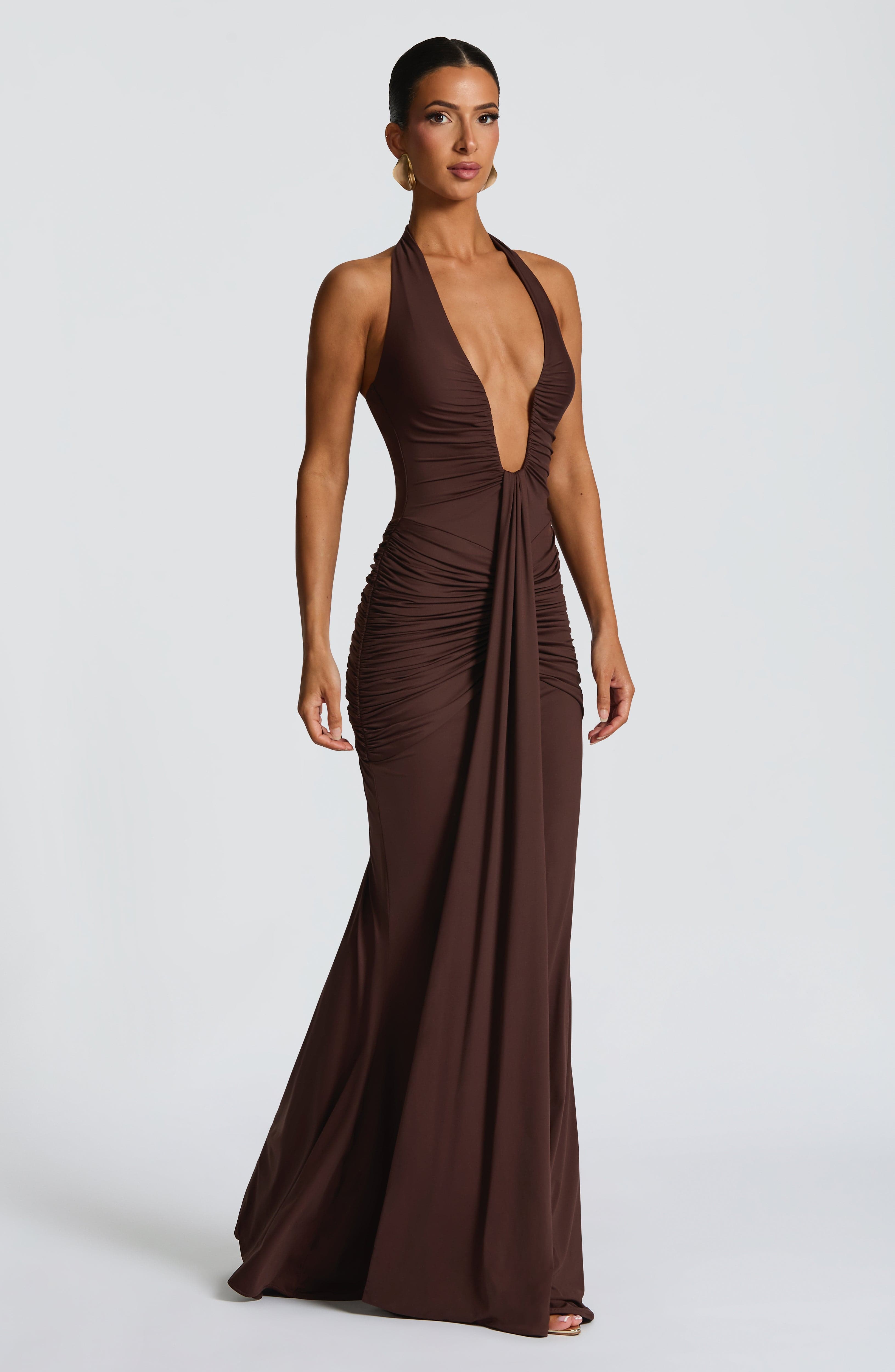 Rosetta Maxi Dress - Plum Brown Dress Babyboo Fashion Premium Exclusive Design