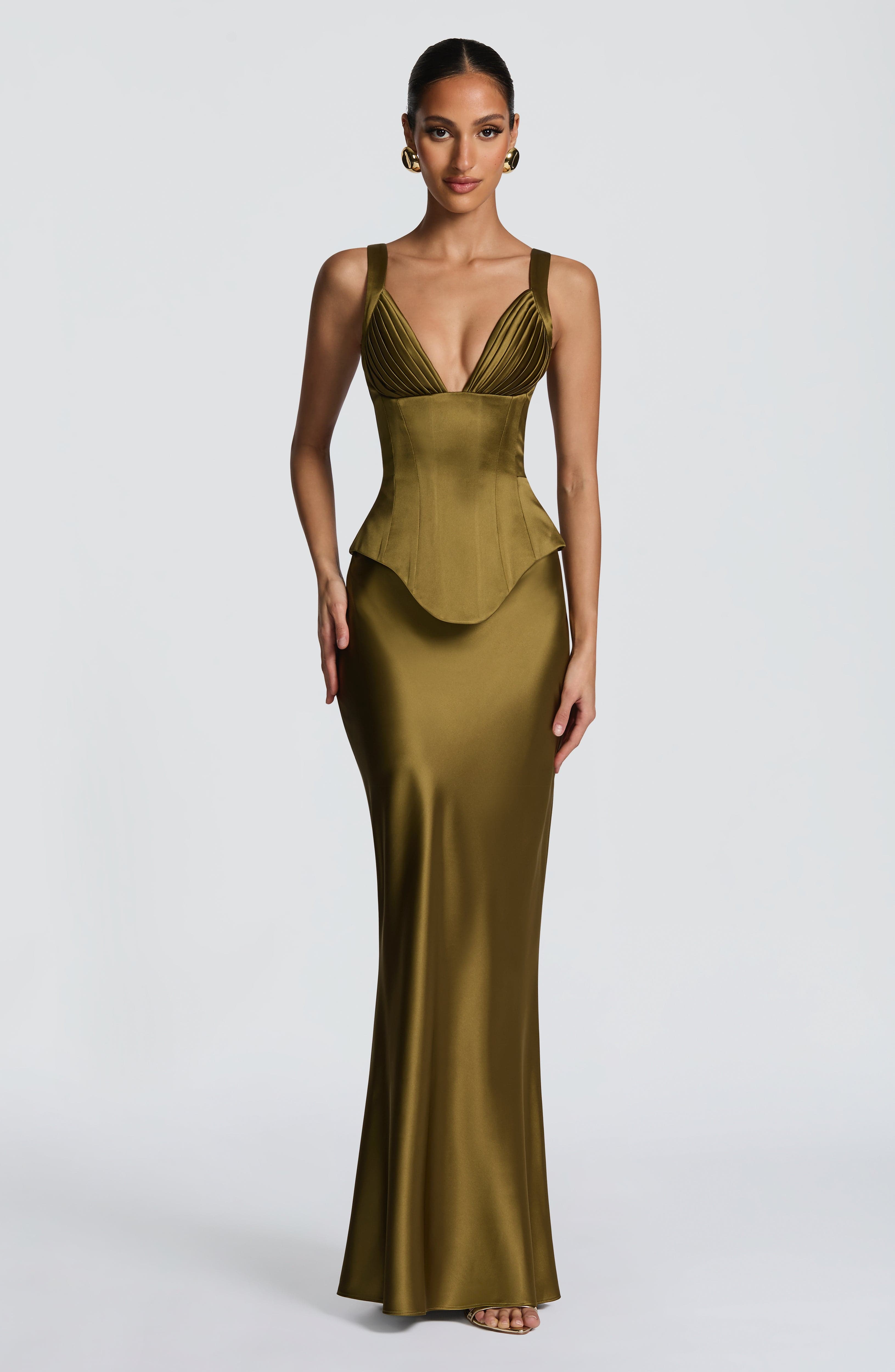 Rowan Corset - Deep Olive Tops Babyboo Fashion Premium Exclusive Design