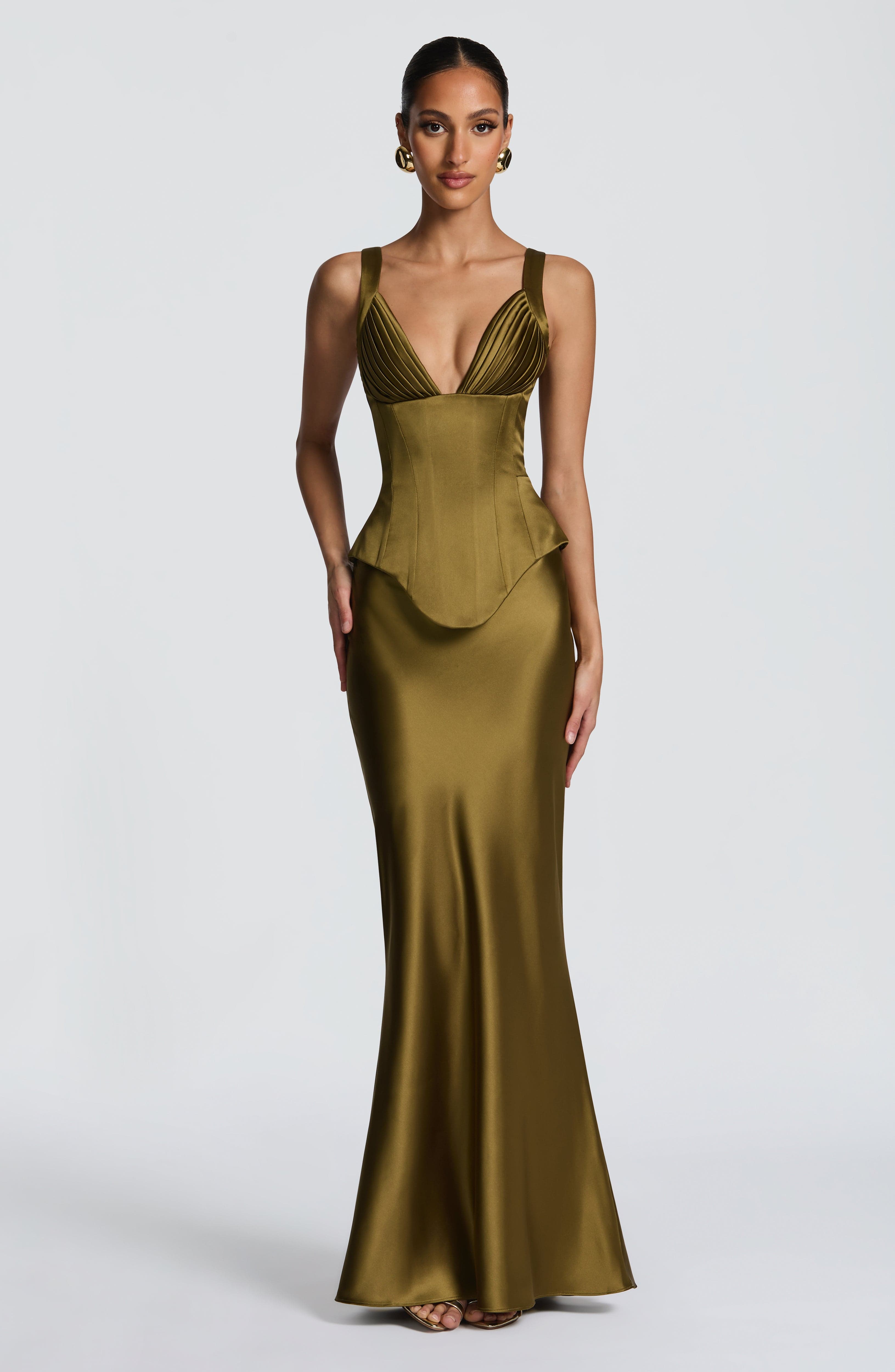 Rowan Corset - Deep Olive Tops Babyboo Fashion Premium Exclusive Design