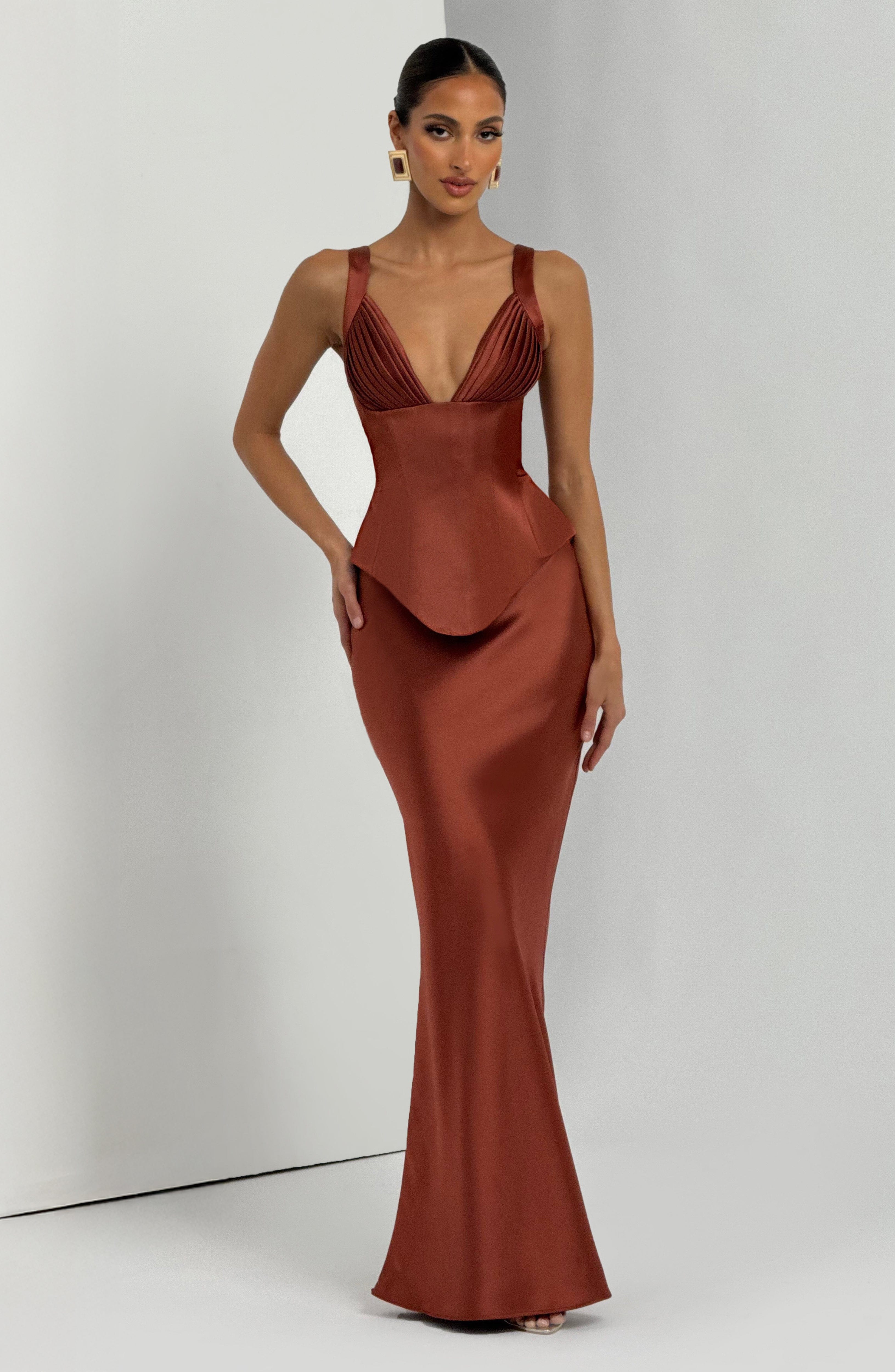 Rowan Corset - Rust Tops Babyboo Fashion Premium Exclusive Design