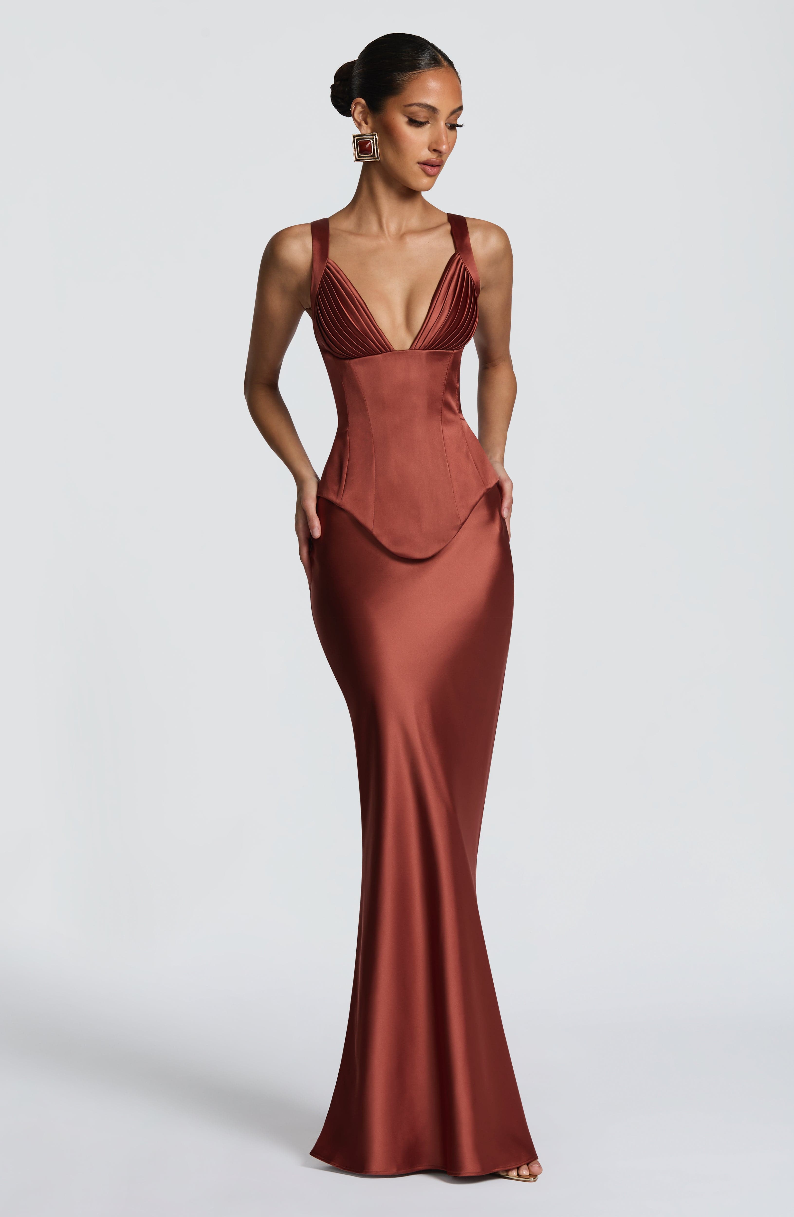 Rowan Corset - Rust Tops Babyboo Fashion Premium Exclusive Design